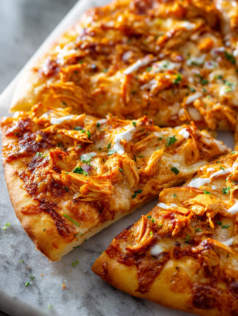 A slice of pizza with chicken and cheese on it.