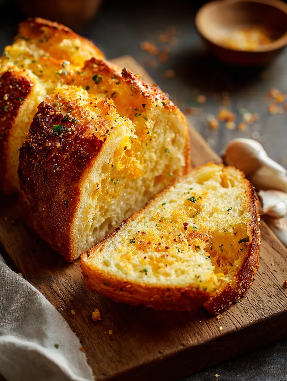 A slice of bread with cheese and herbs on it.