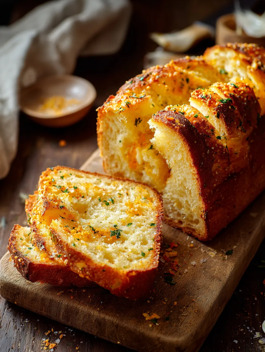 A loaf of bread with herbs on top.