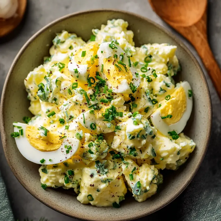 A bowl of food with eggs, cheese, and herbs.