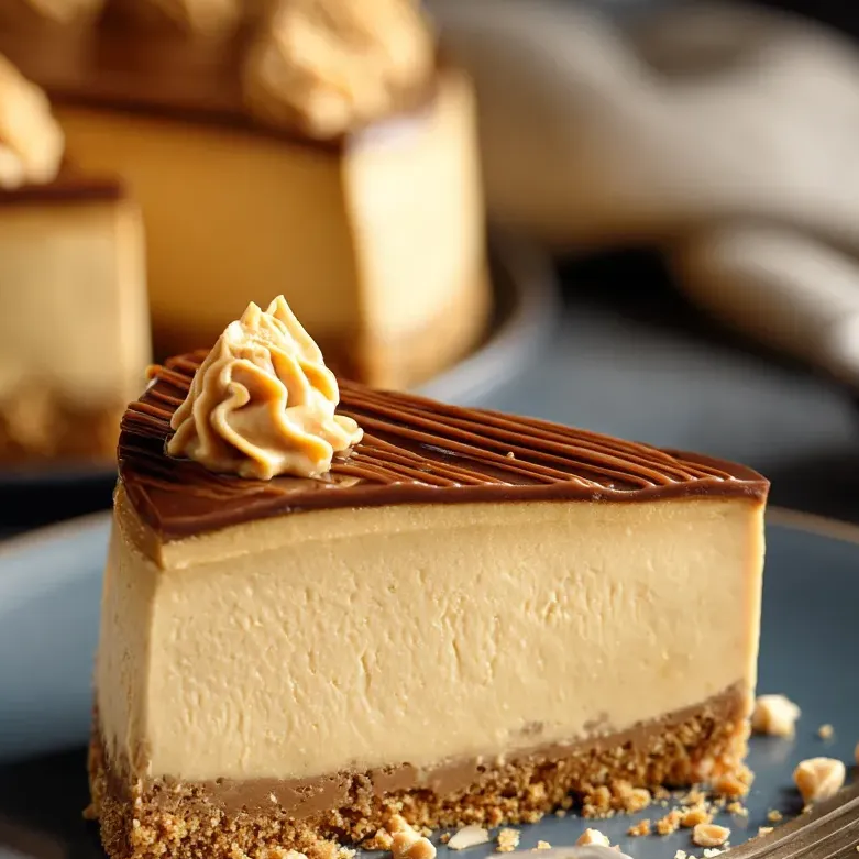 A slice of cheesecake with a dollop of whipped cream on top.