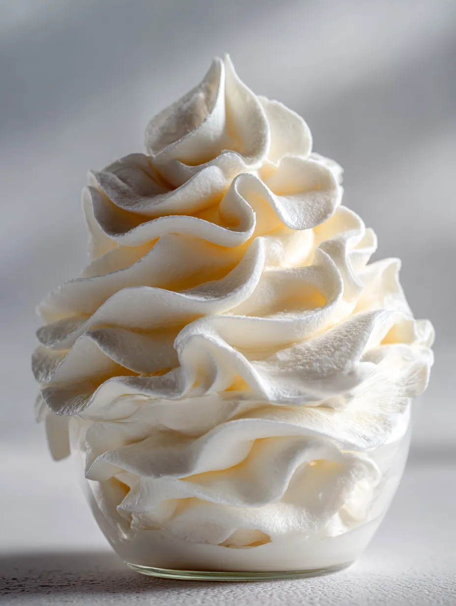 A white frosted dessert in a cup.