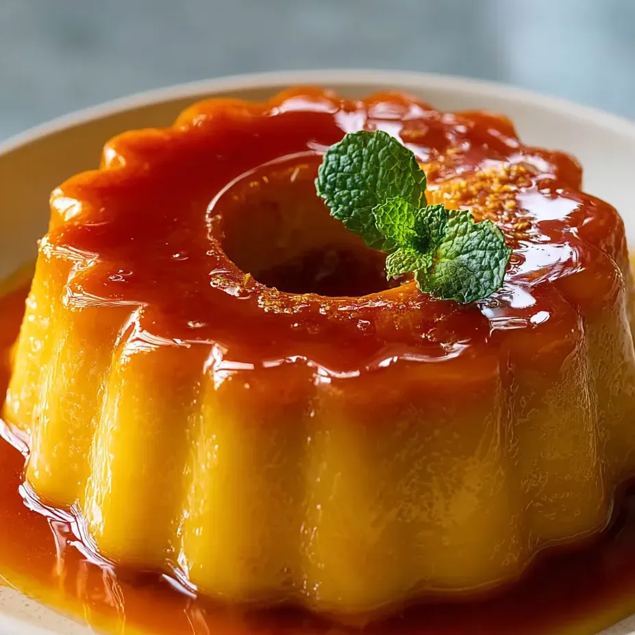 A dessert with a mint leaf on top.