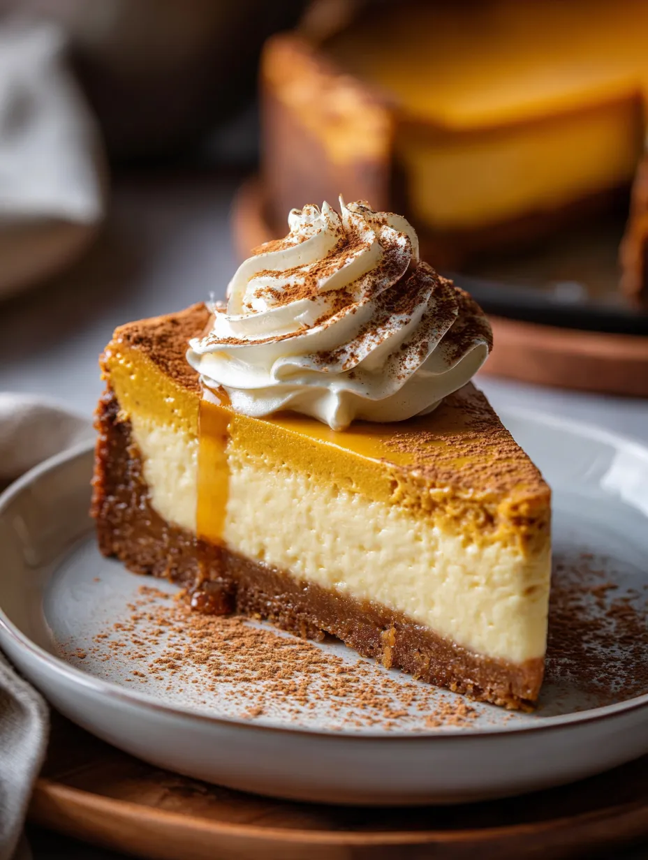 A slice of cheesecake with whipped cream on top.