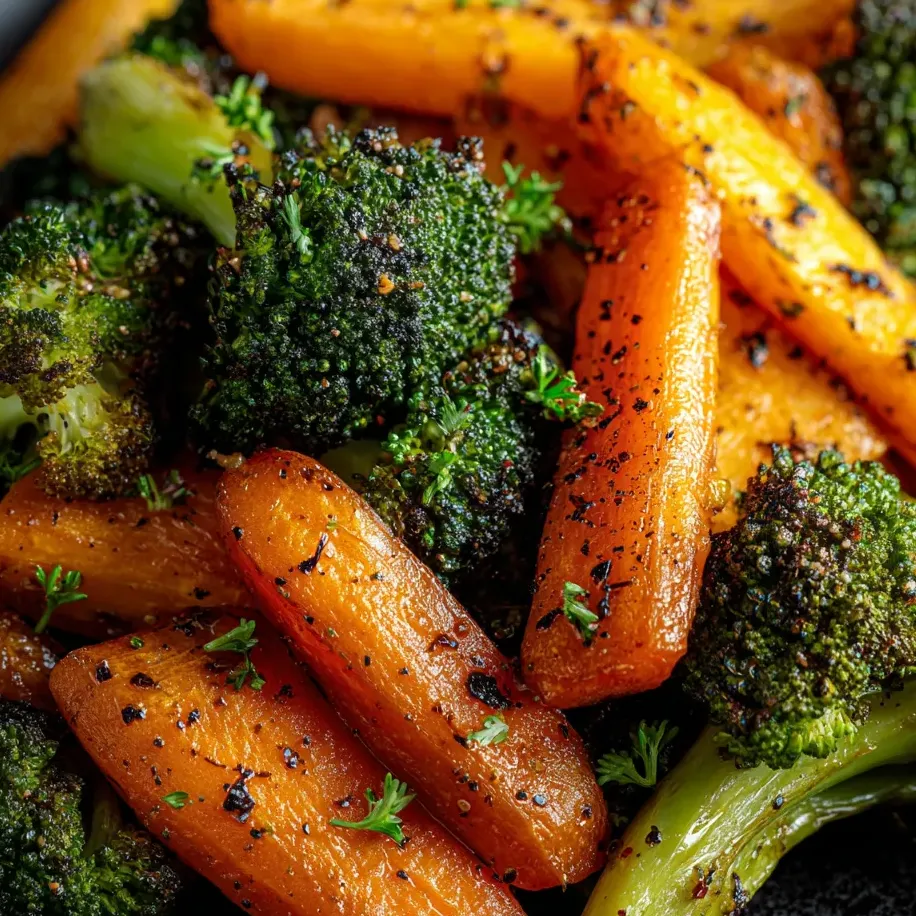 A close up of a plate of food with broccoli and carrots.