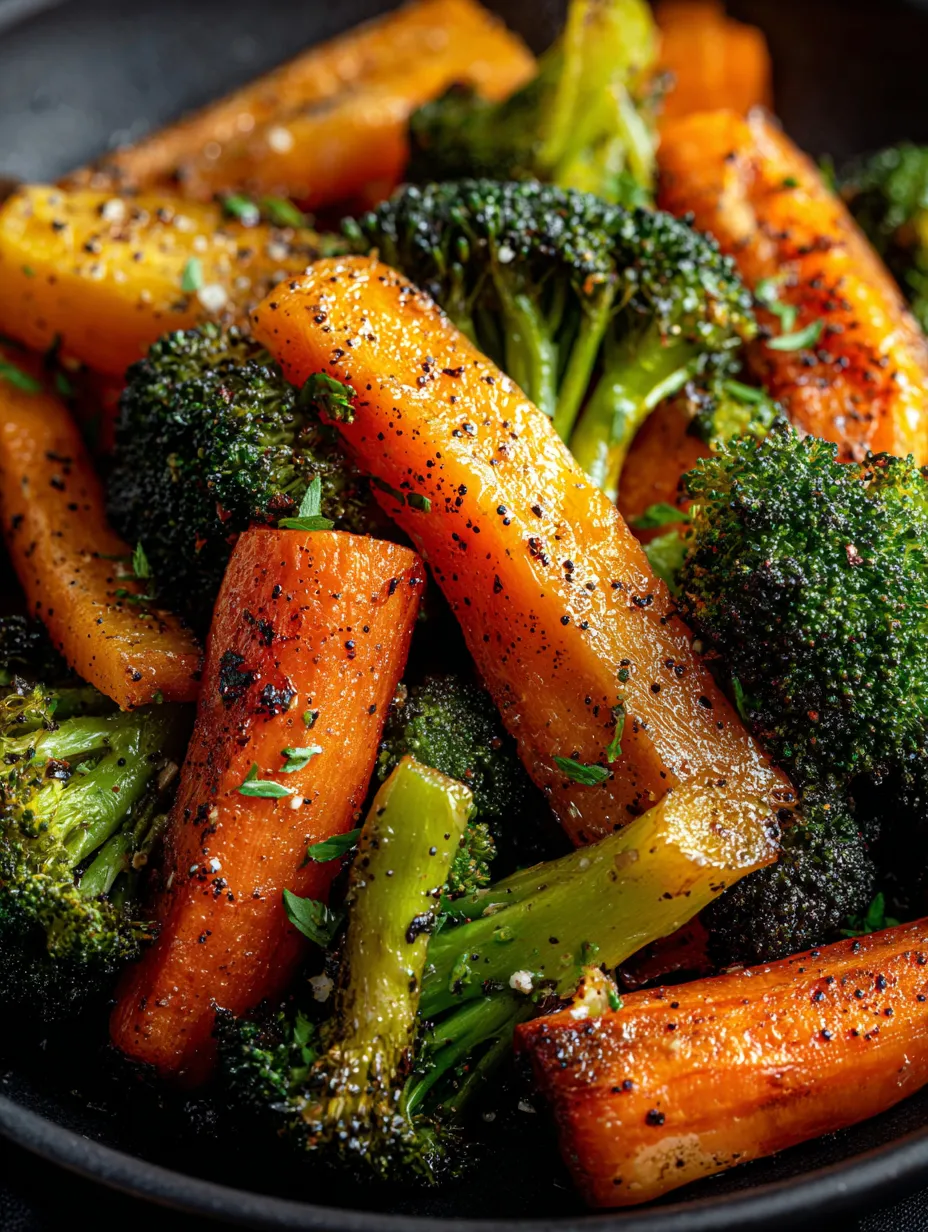 A close up of a plate of food with carrots and broccoli.