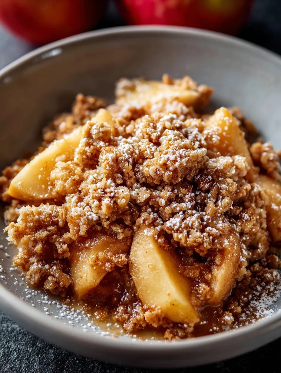 A bowl of food with apples and sugar.