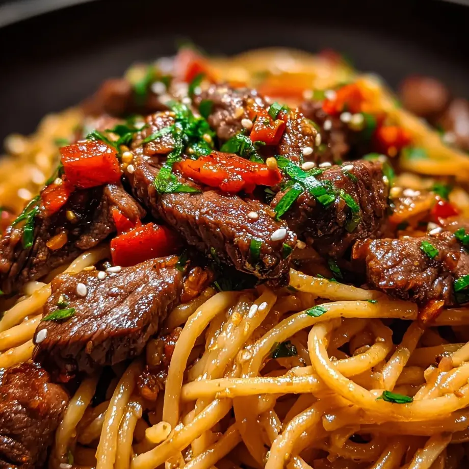 A bowl of beef and noodles.