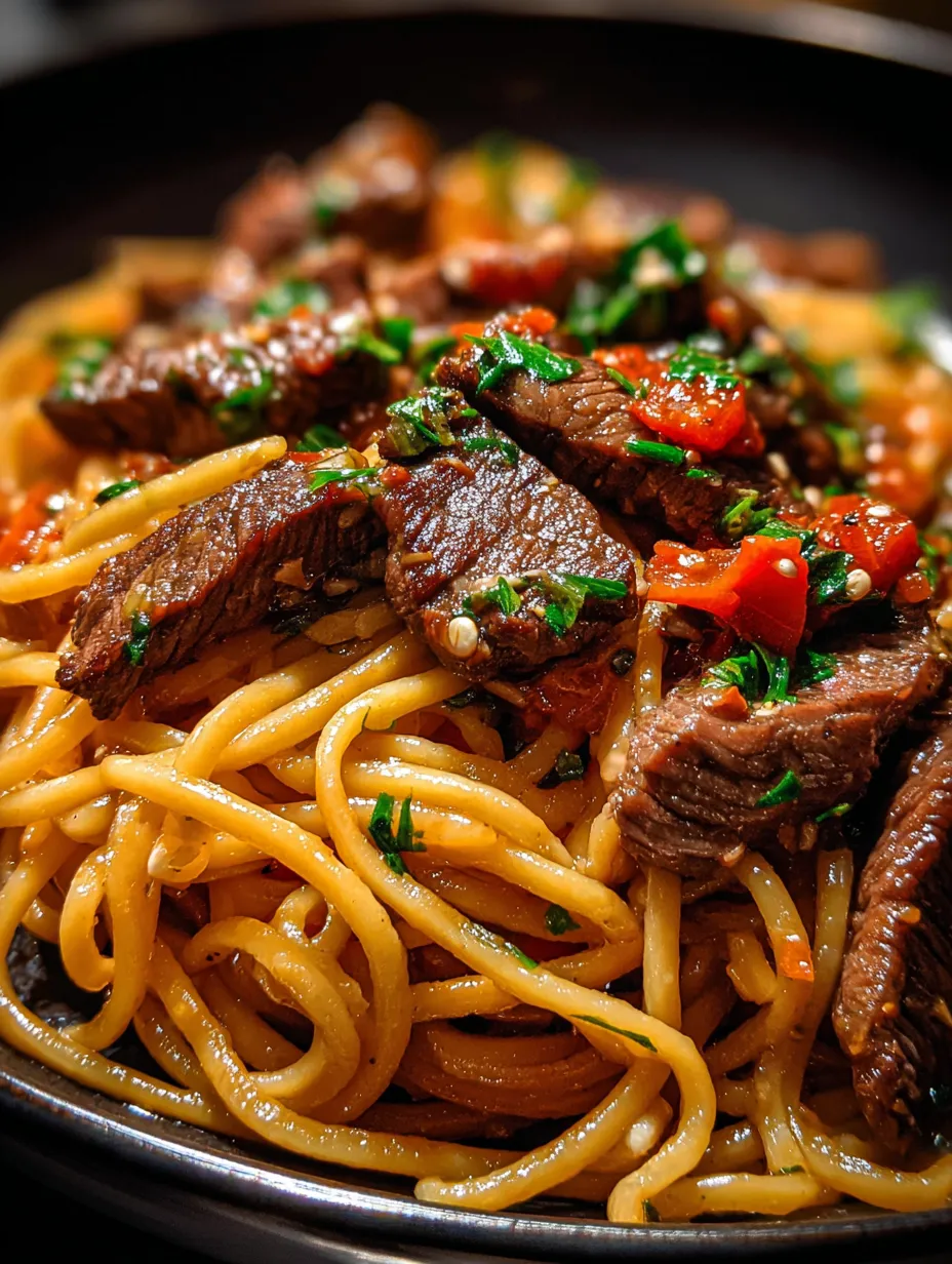A bowl of noodles with meat and vegetables.