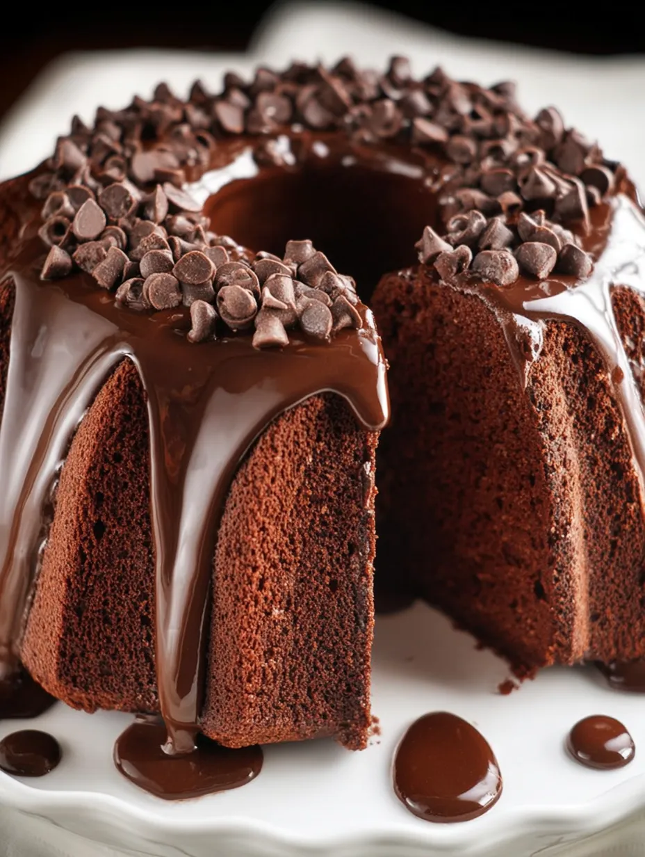 A chocolate cake with chocolate drizzle.