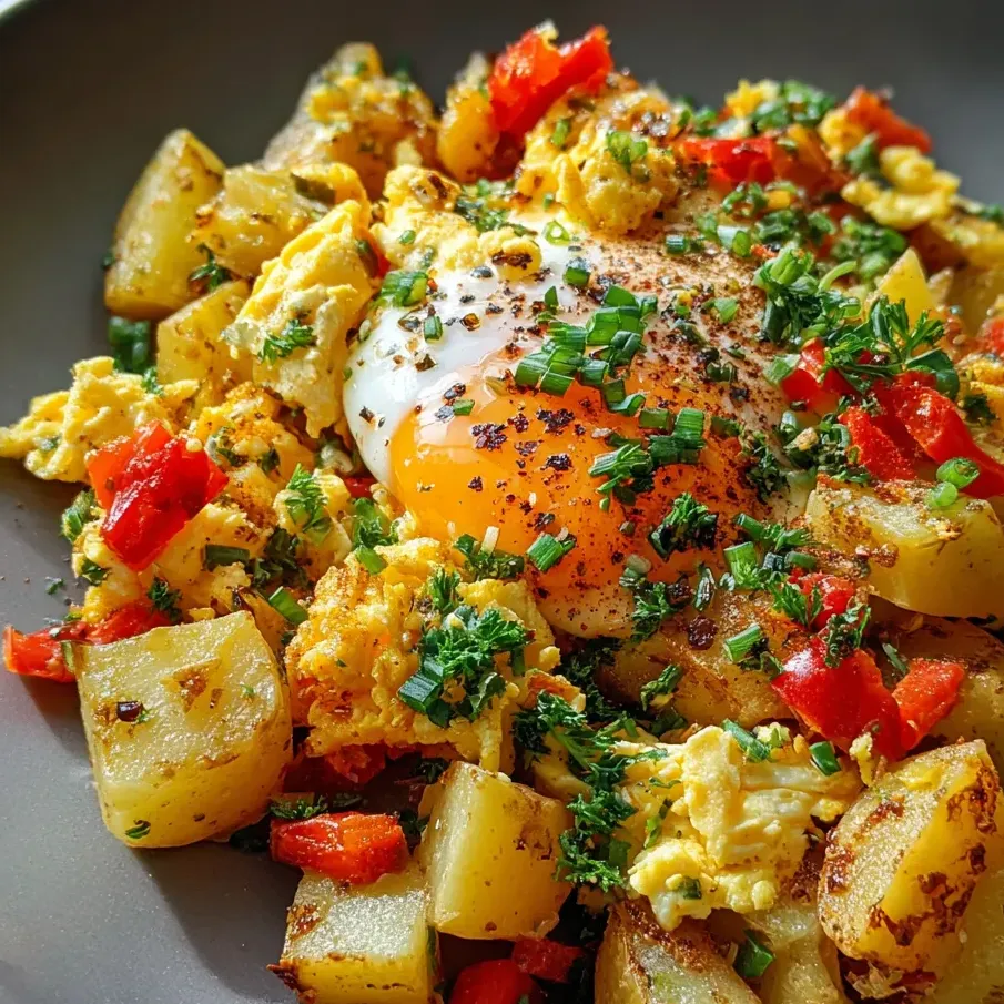 A plate of food with a fried egg on top.
