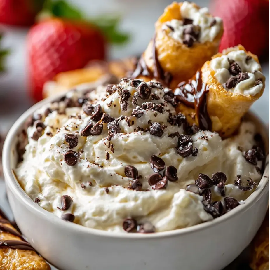 A bowl of food with chocolate and strawberries.