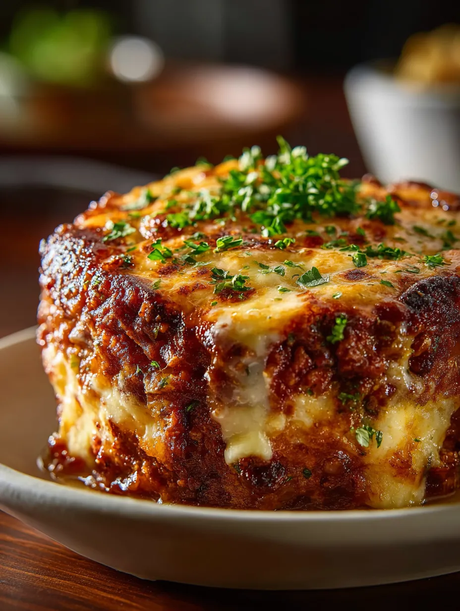 A plate of food with a casserole dish on it.