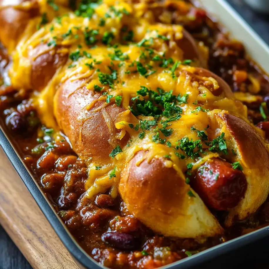 A plate of food with a hot dog and beans.