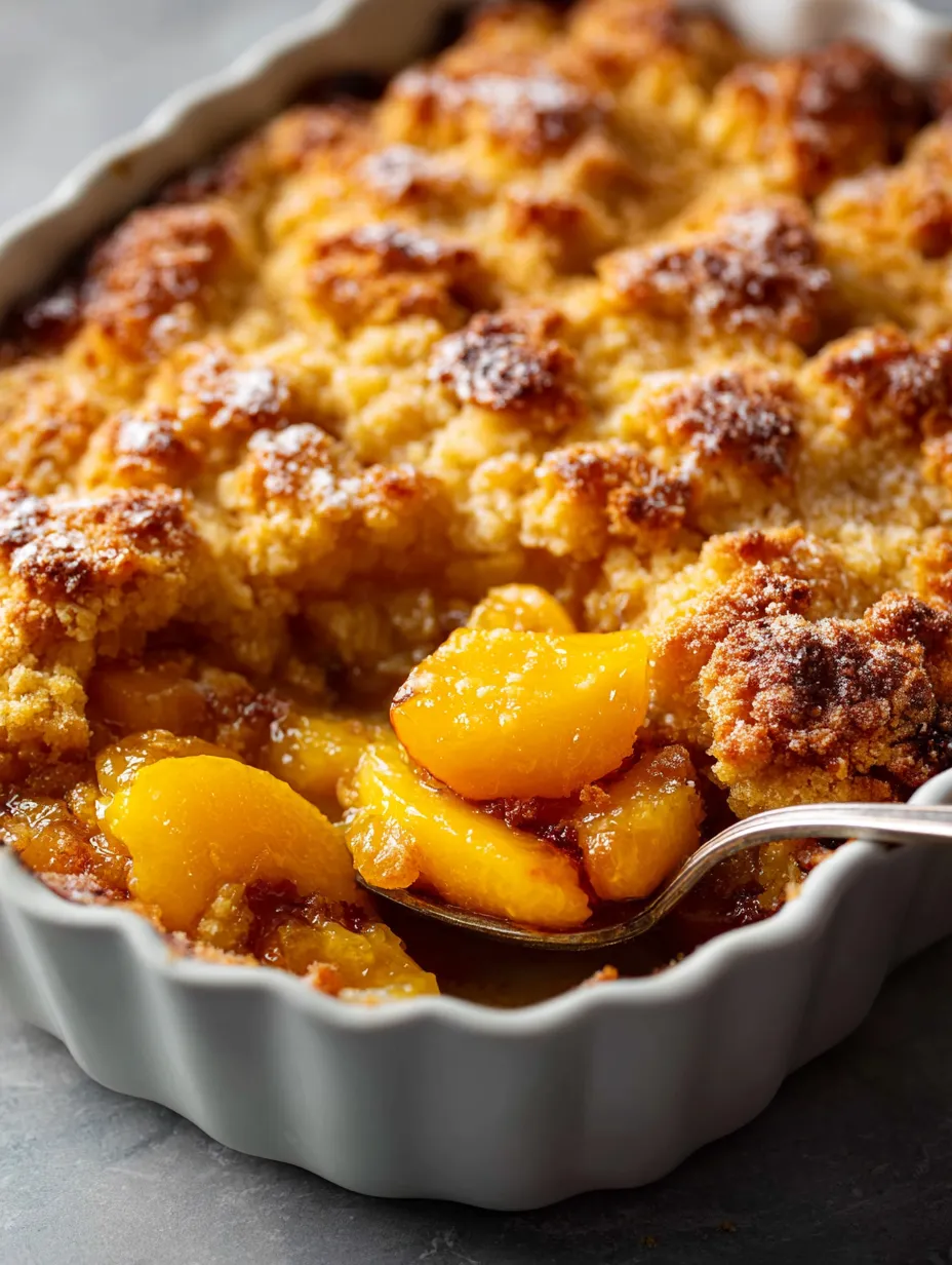 A fork is in a bowl of peaches.