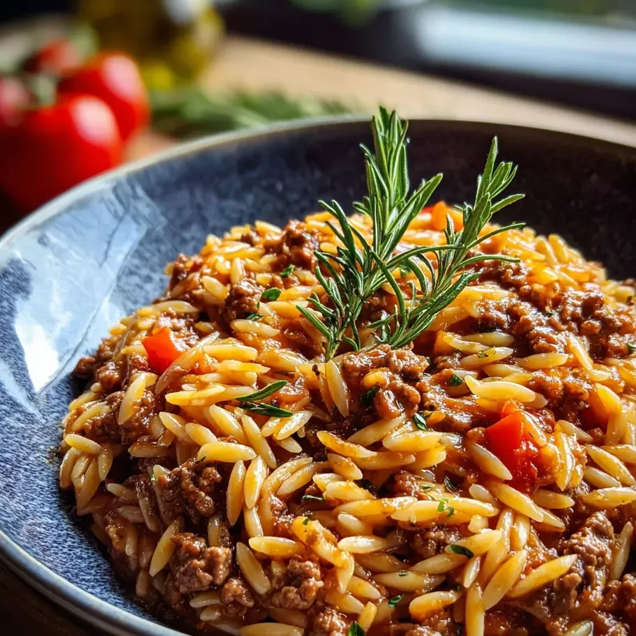A bowl of pasta with meat and tomatoes.