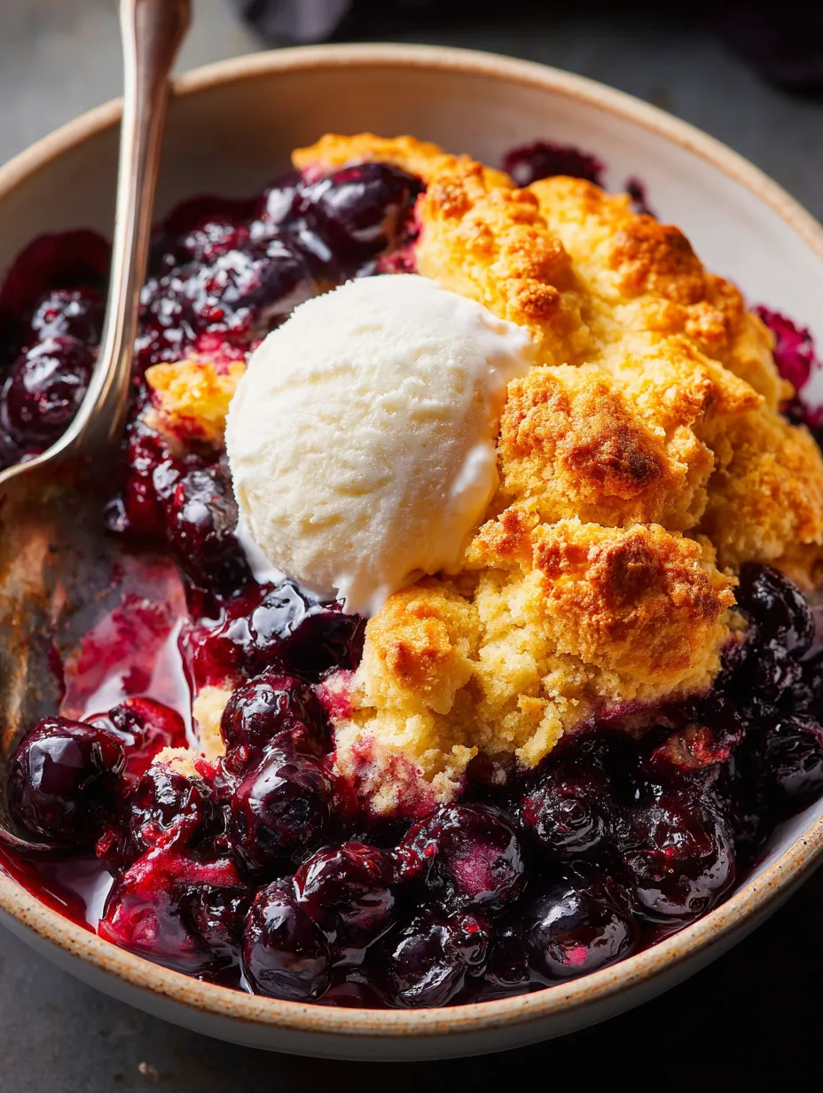 Bowl of berries with ice cream.