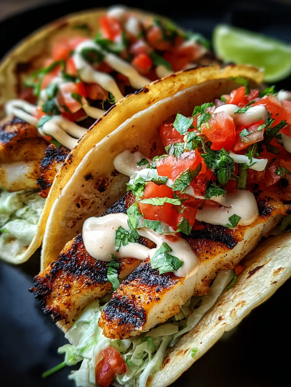 Two tacos with tomatoes, lettuce, and sour cream.