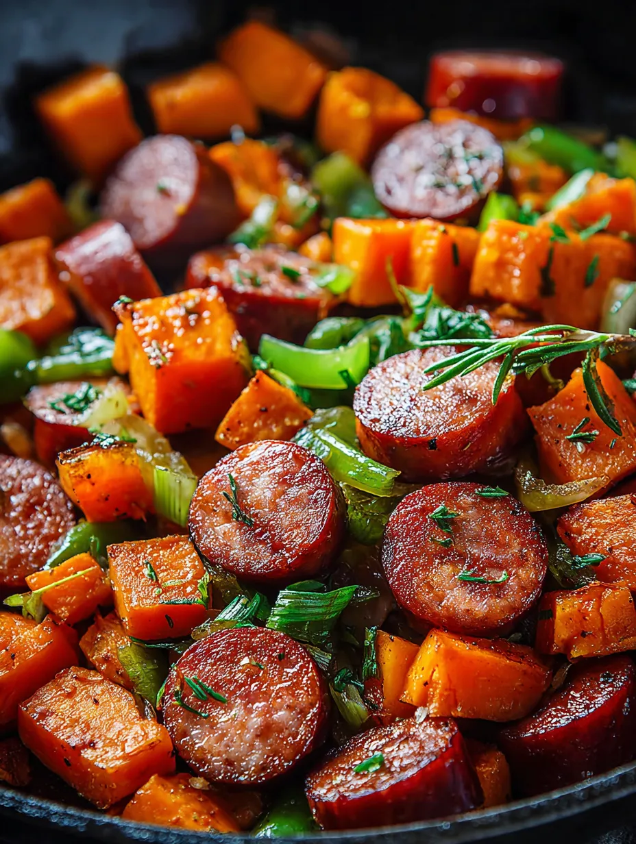 A close up of a plate of food with sausage and carrots.