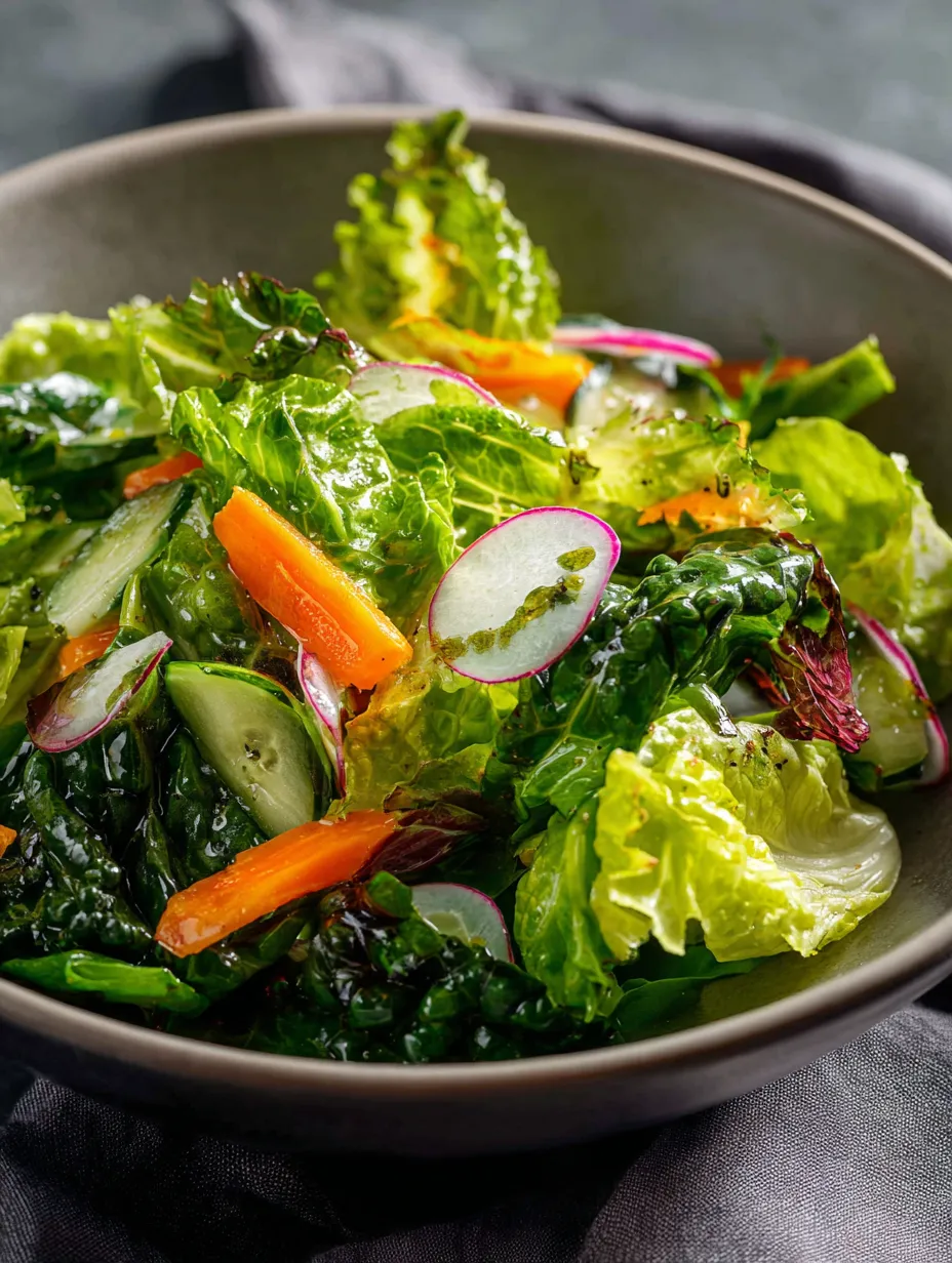 A bowl of salad with lettuce, carrots, and radishes.