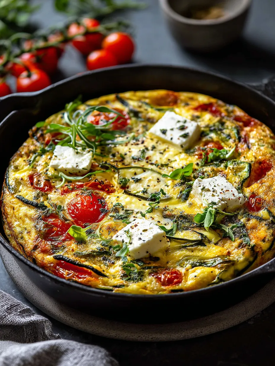 A fried egg with tomatoes and cheese.