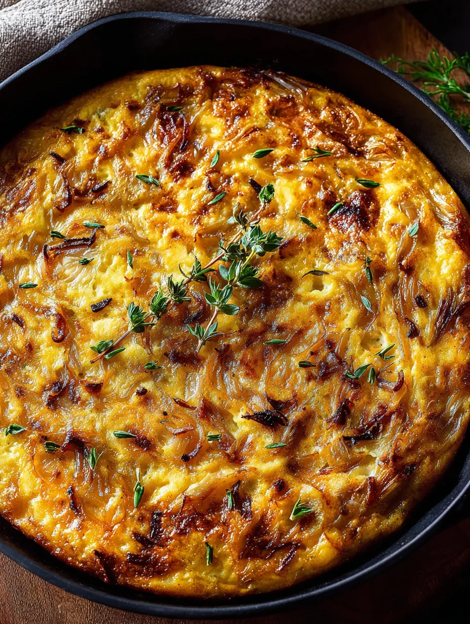 A close up of a casserole with a green herb on top.