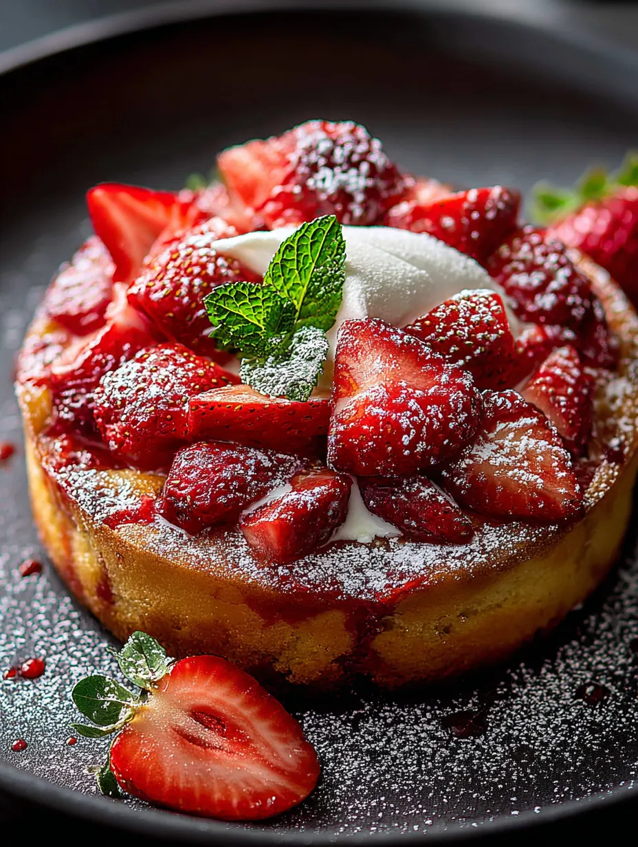 A slice of strawberry cheesecake with whipped cream.
