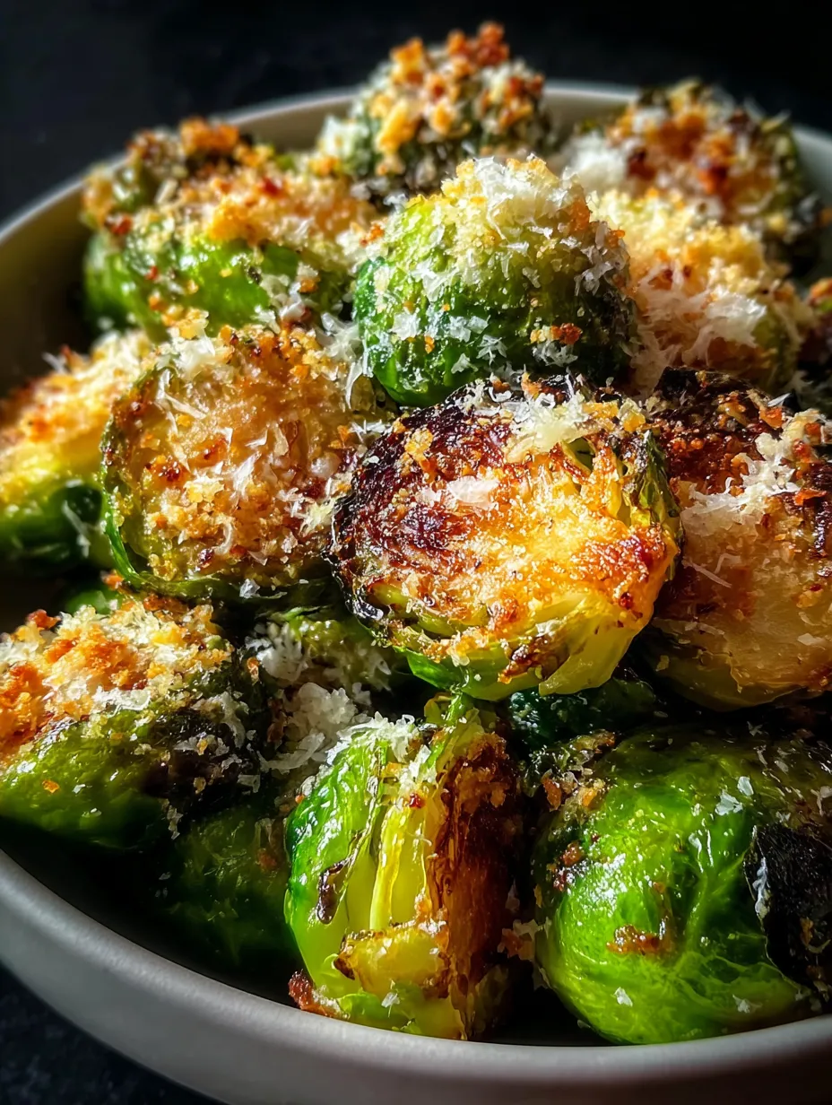 A bowl of food with cheese and brussel sprouts.