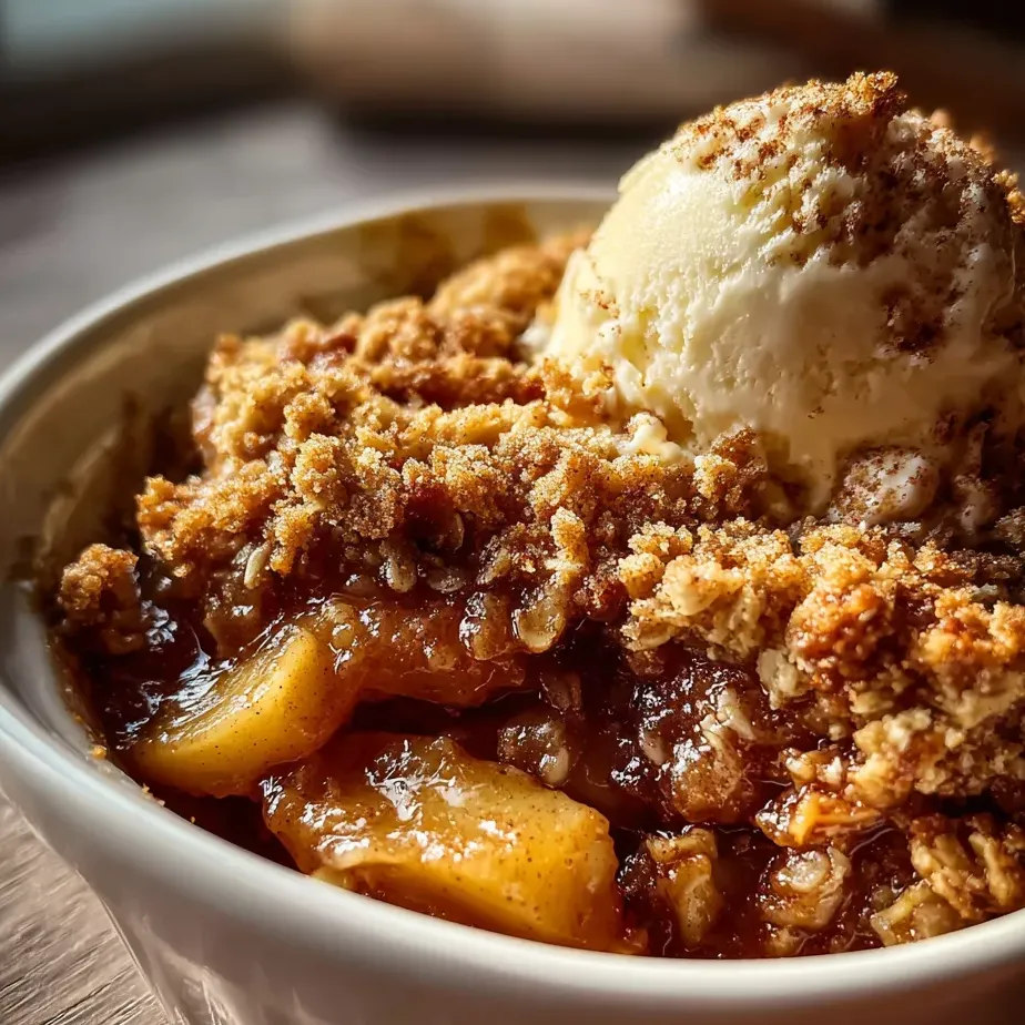 A bowl of food with a scoop of ice cream on top.