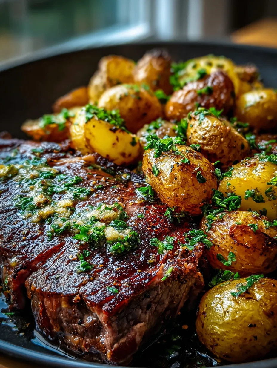 A plate of meat and potatoes.