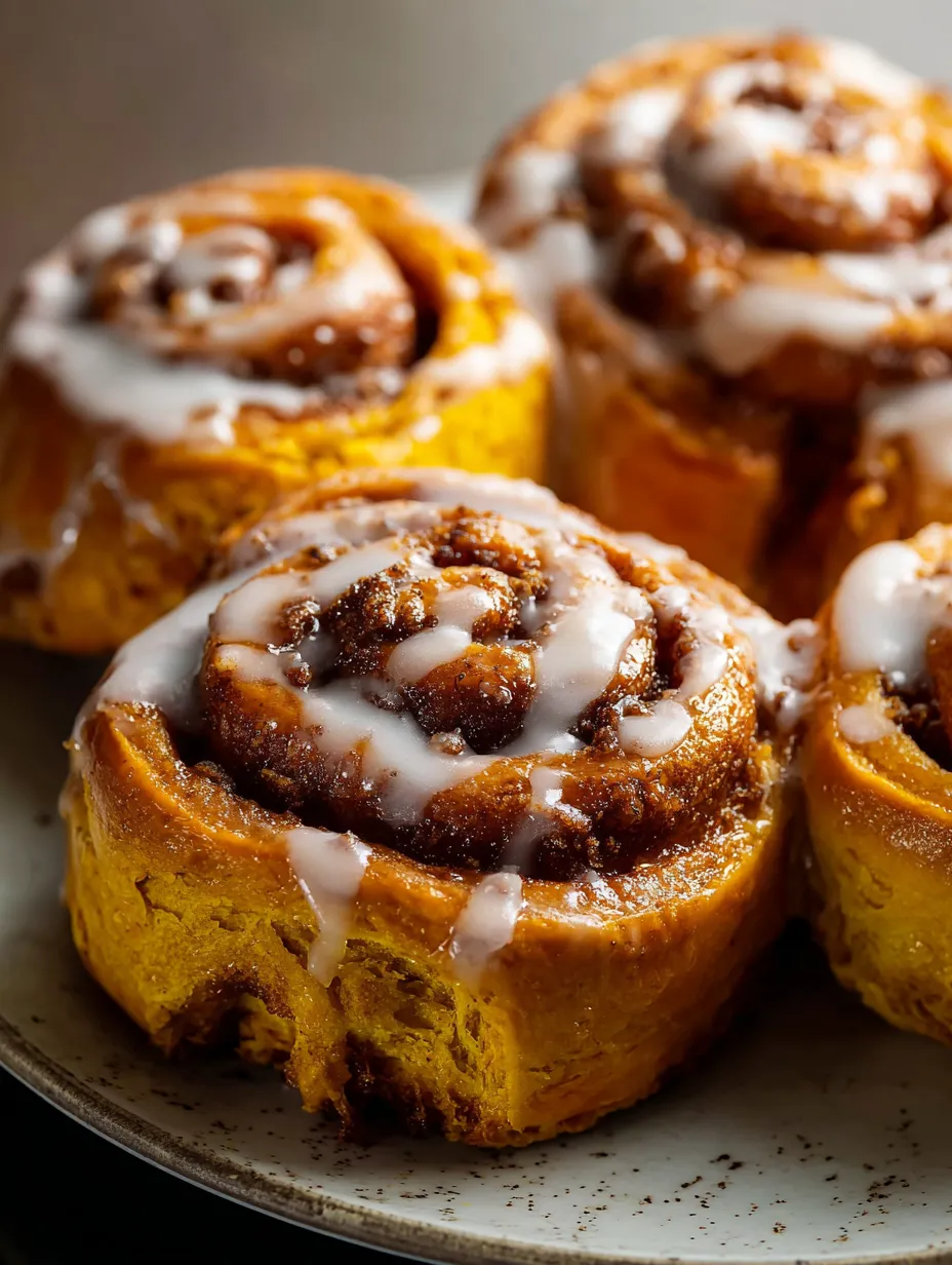 Three rolls of cinnamon rolls on a plate.