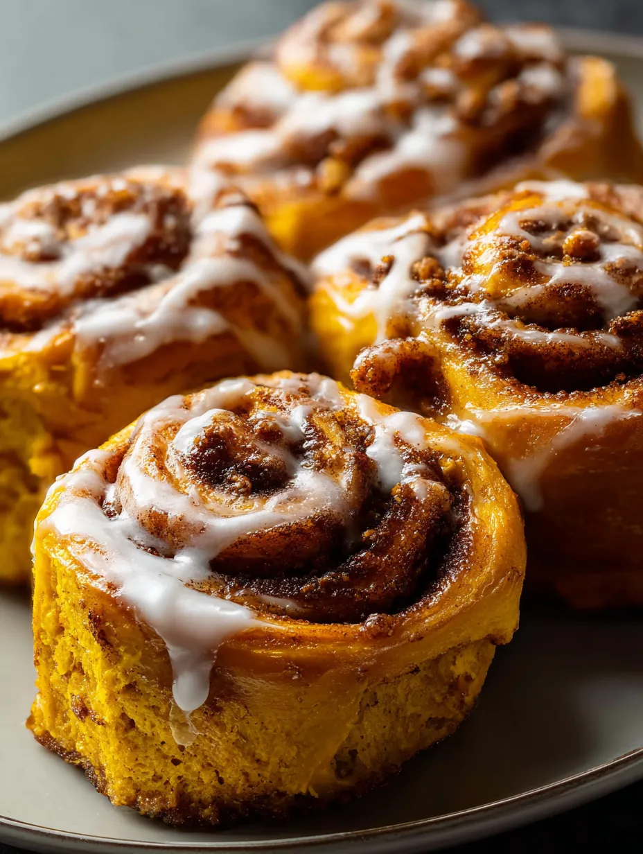 Three rolls of cinnamon rolls on a plate.