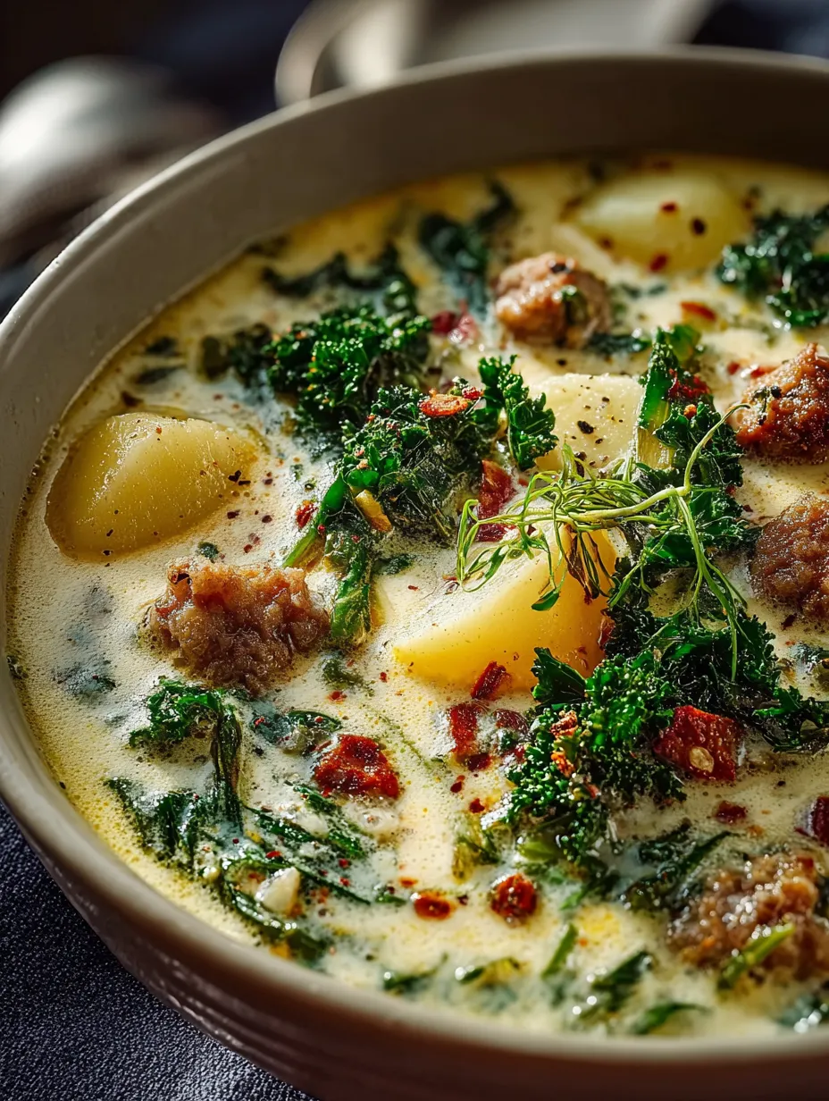 A bowl of soup with broccoli and meat.