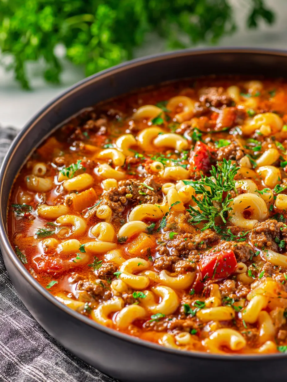 A bowl of pasta with meat and vegetables.