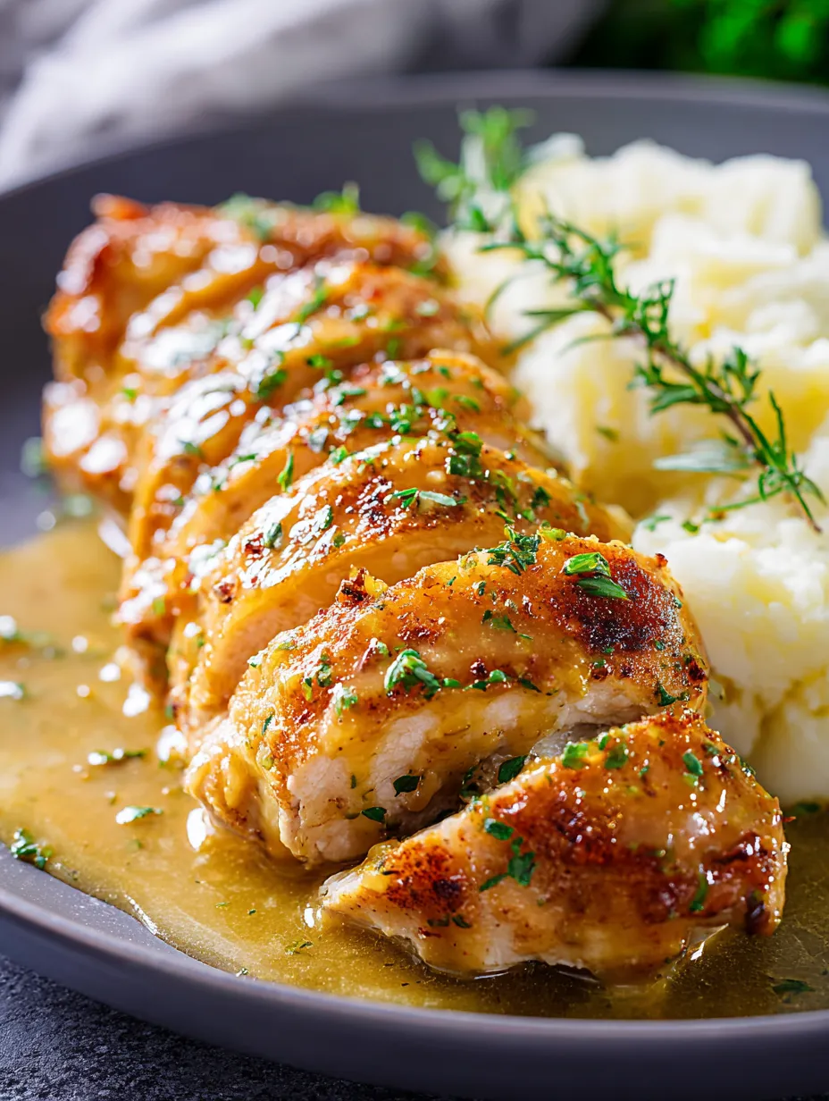 A plate of food with chicken and potatoes.