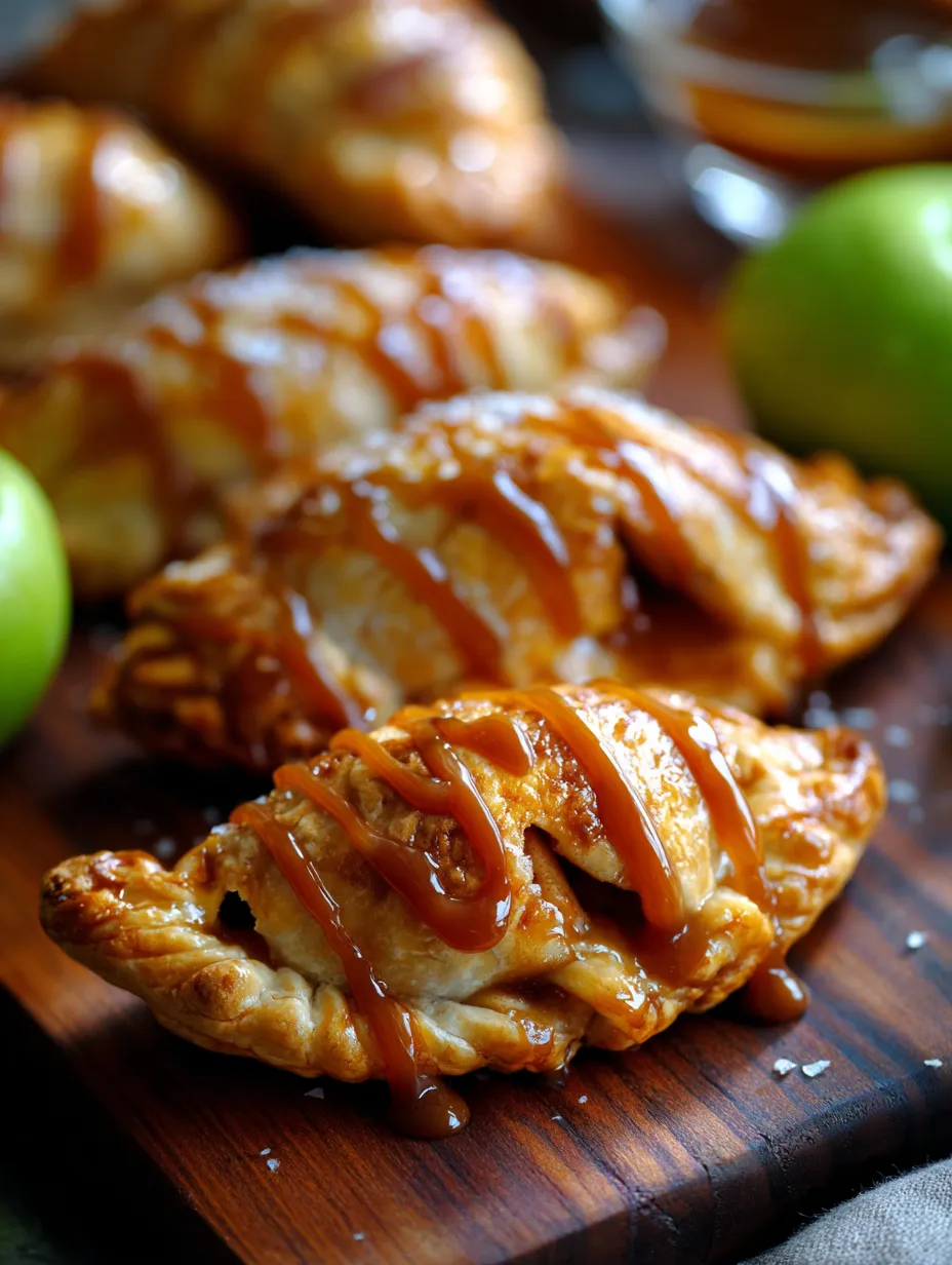 A close up of a pastry with caramel drizzled on top.