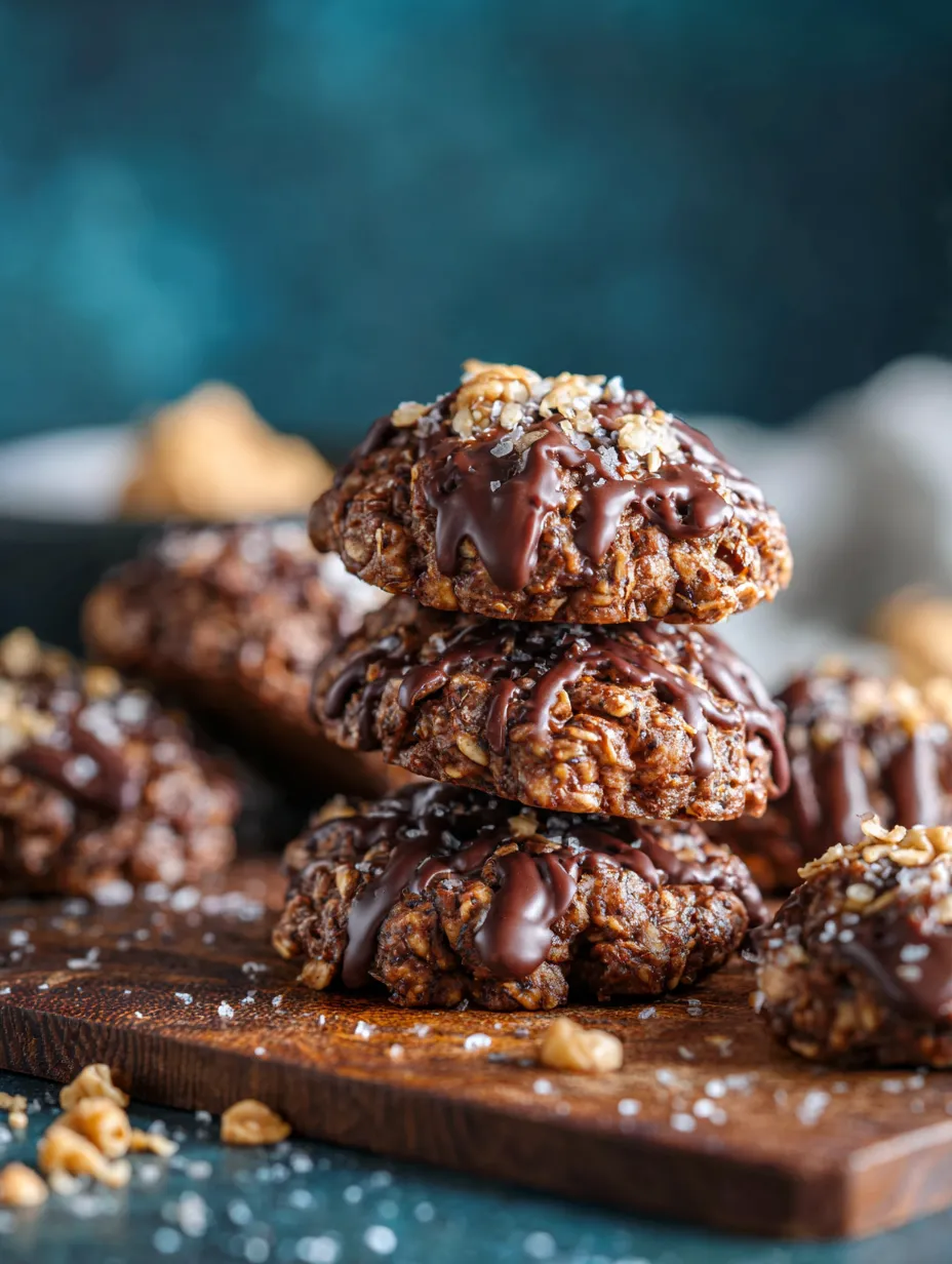 Chocolate chip cookies on a wooden table.