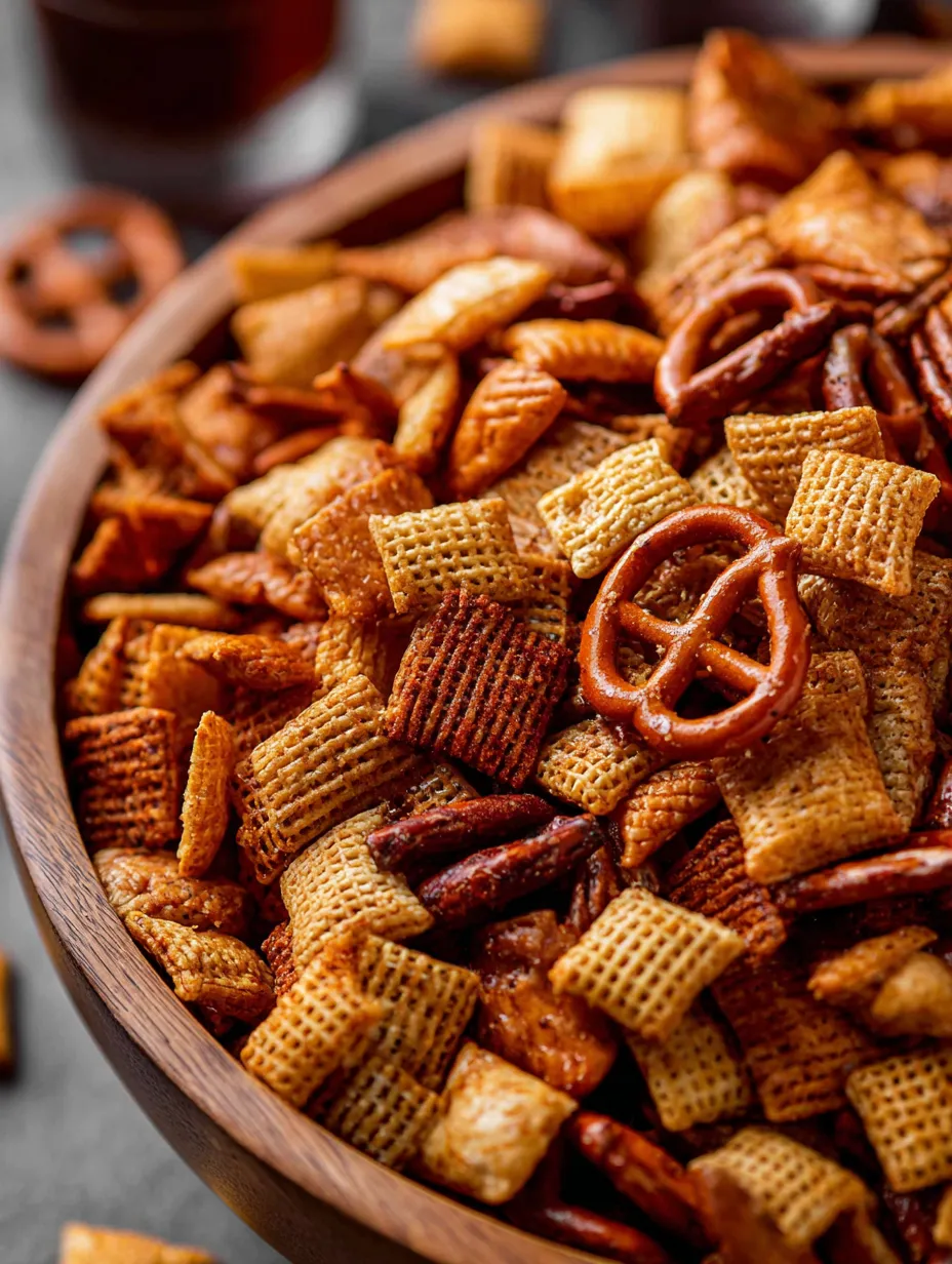 A bowl of chips with a pretzel in the middle.