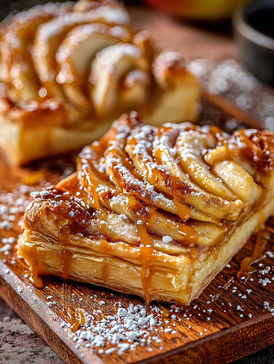 A pastry with caramel sauce on top.