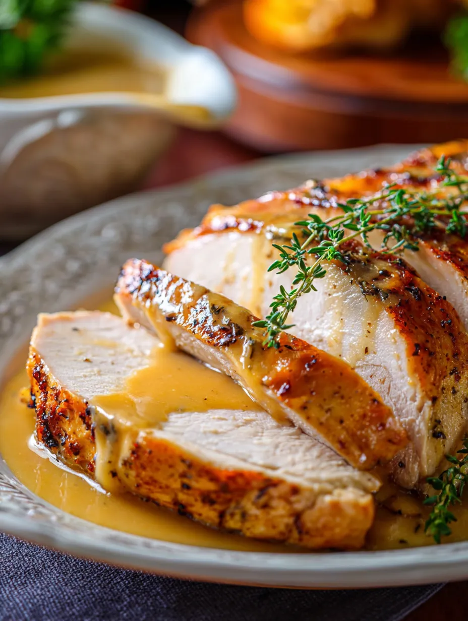 A plate of meat with gravy.