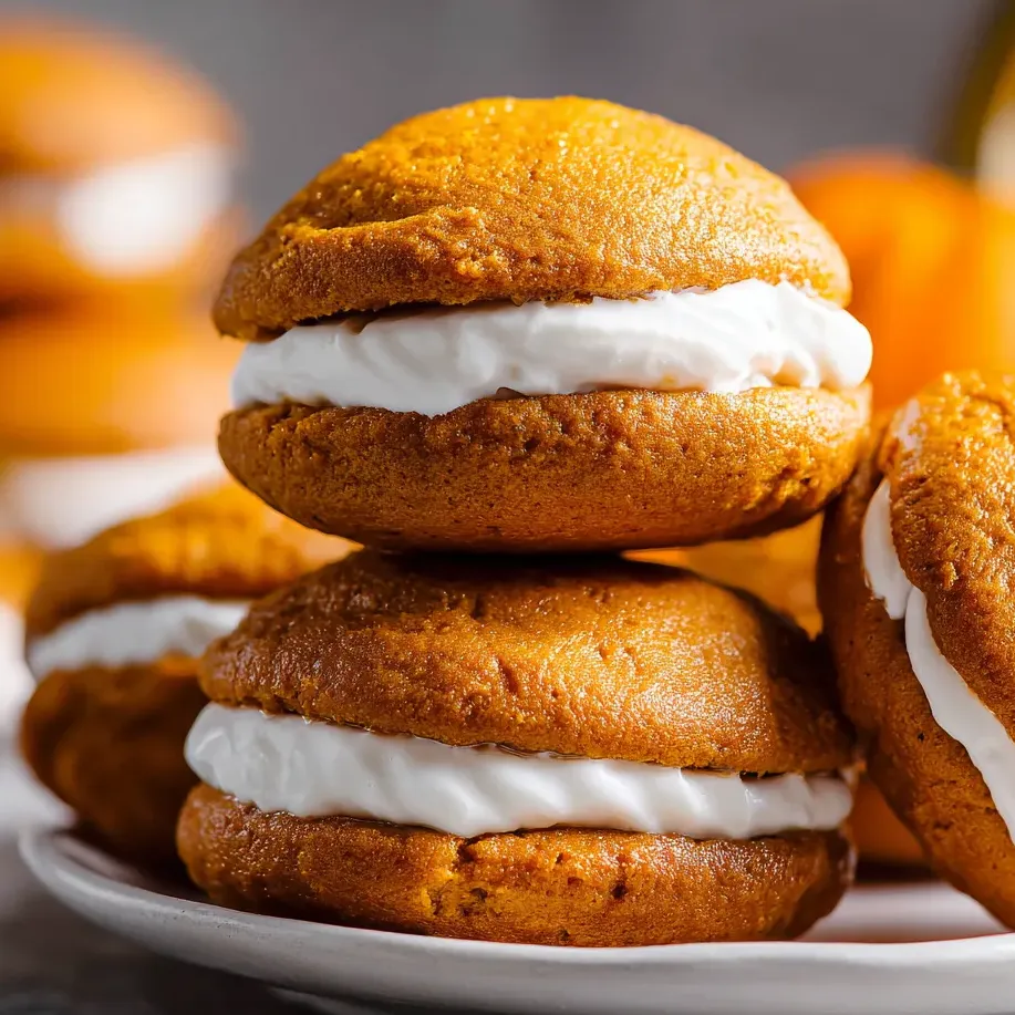 A plate of orange and white cookies.