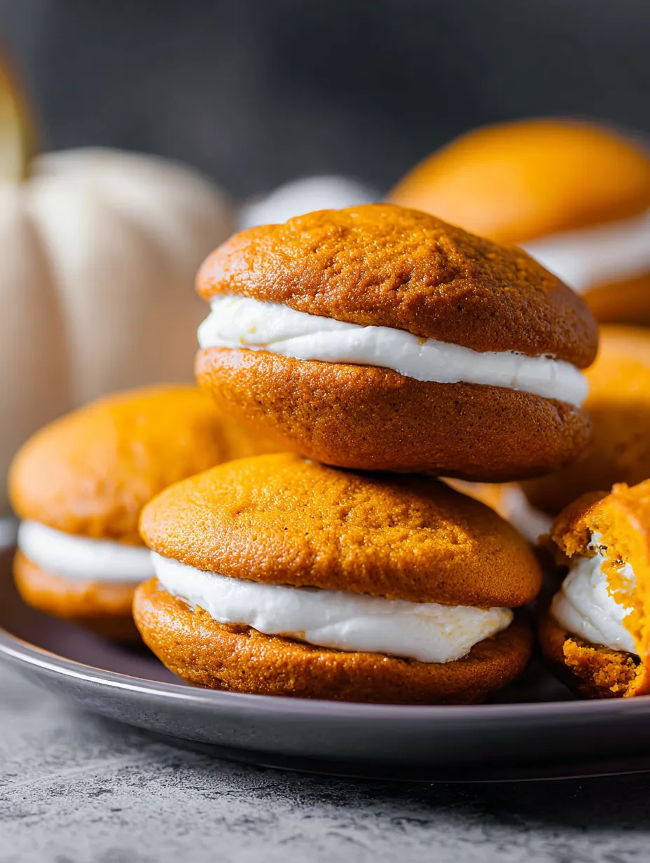 A plate of orange and white cookies.