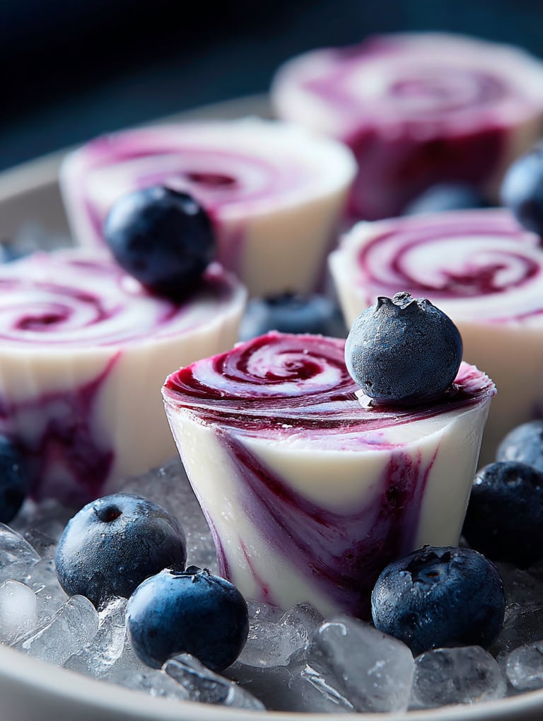 Blueberry bites on a plate.