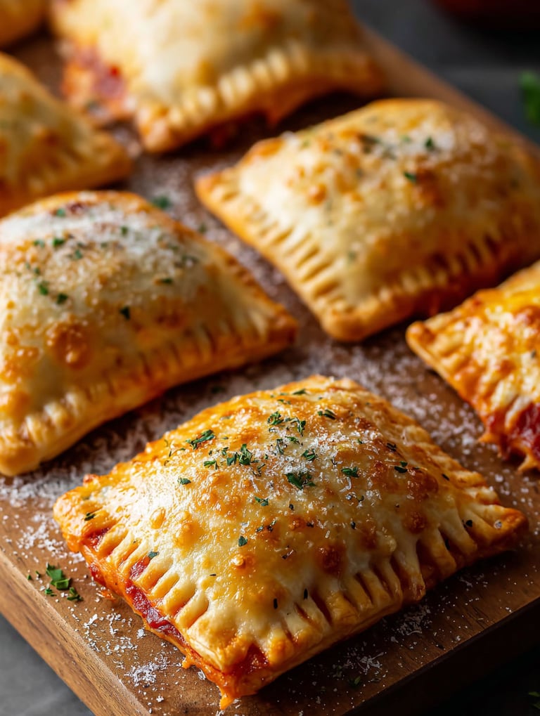 Mini pizza pockets are a snack idea.