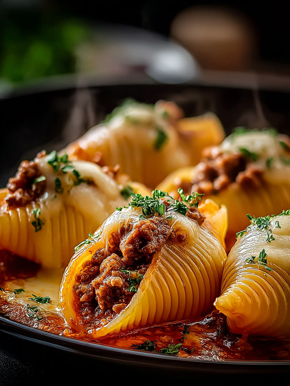 A plate of food with a variety of pasta dishes.