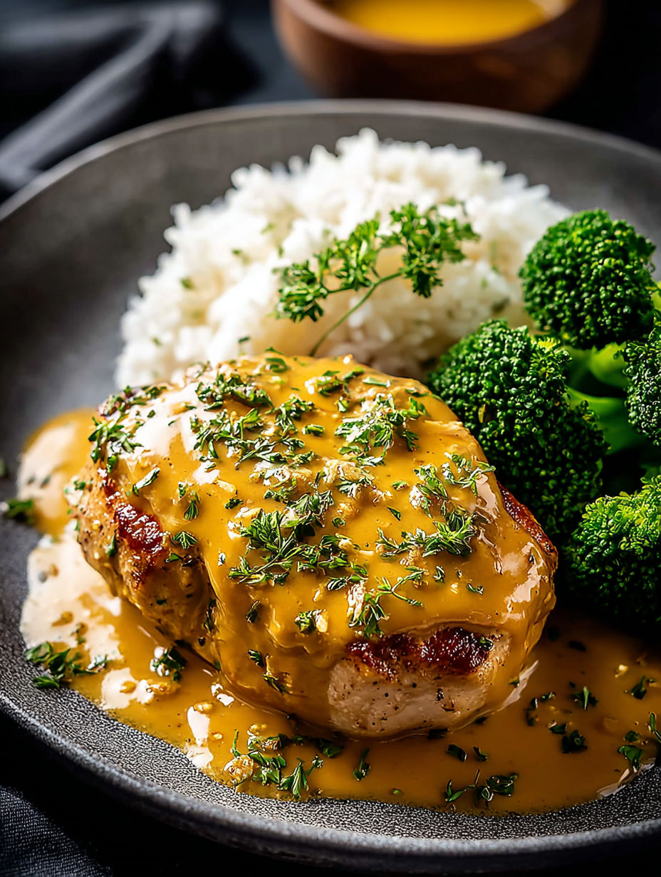 A plate of chicken with rice and broccoli.