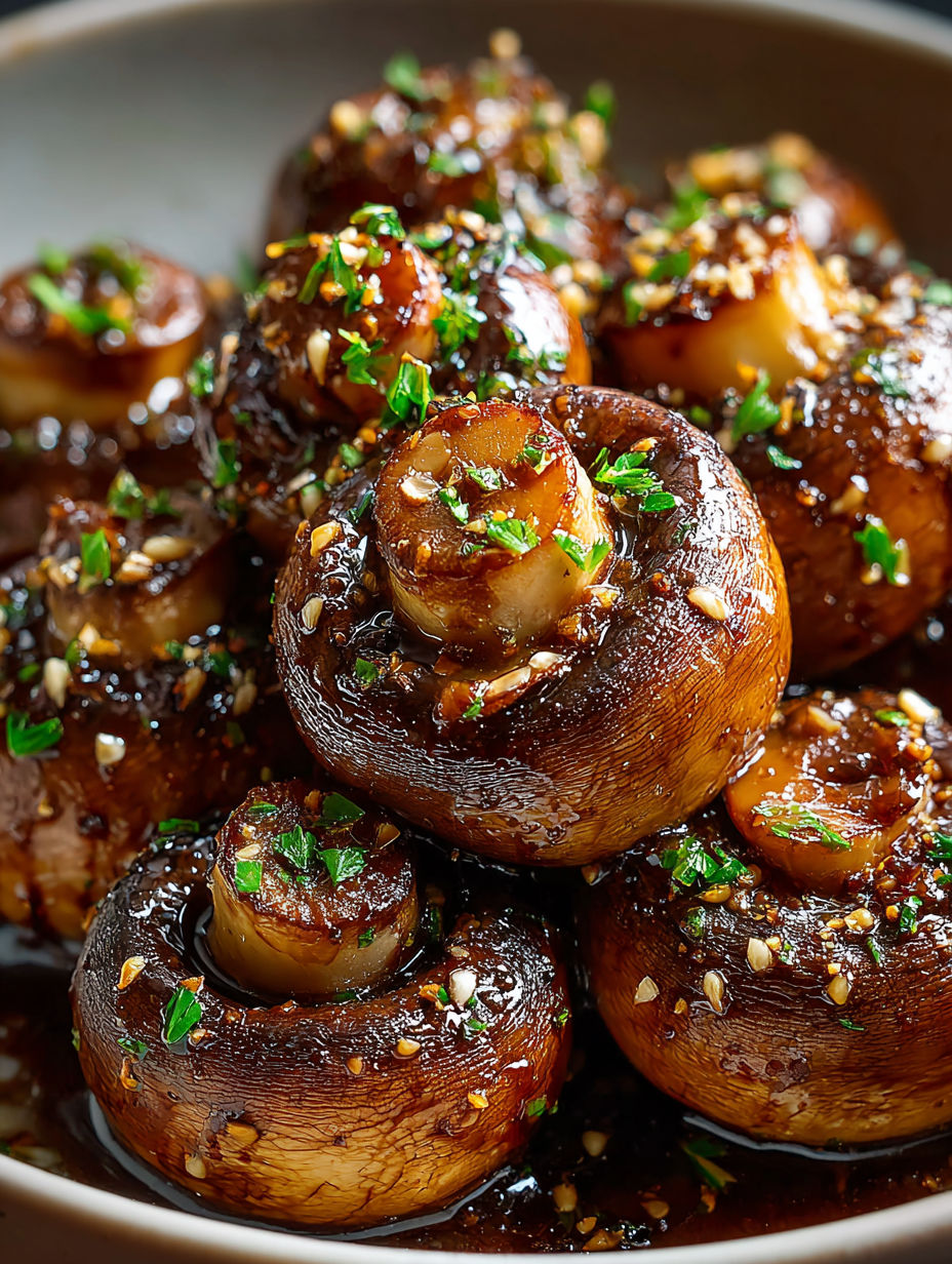 Mushrooms with garlic butter and herbs.