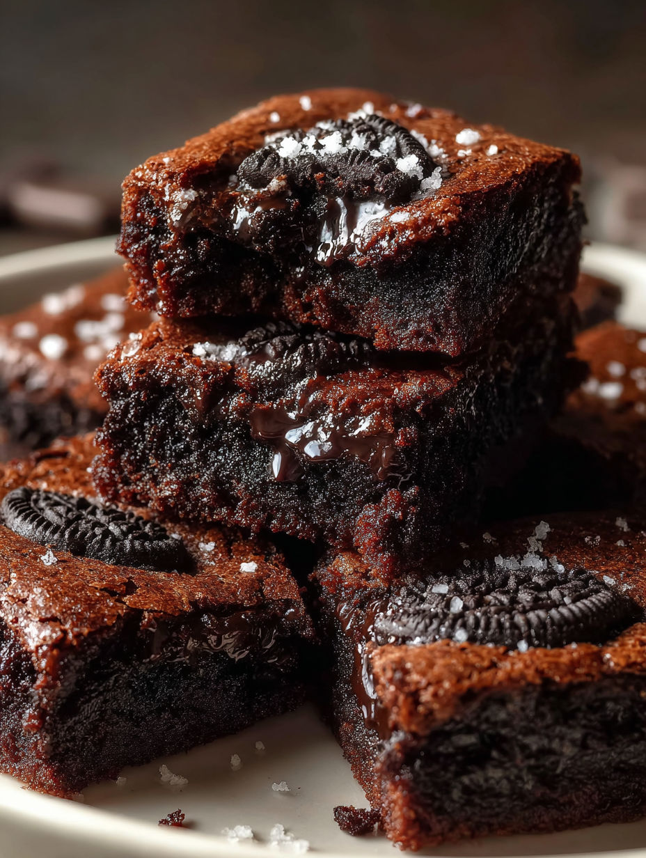 A plate of Oreo Brownie Cookies.