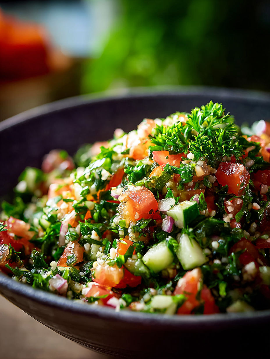 A bowl of Tabbouleh Salad.