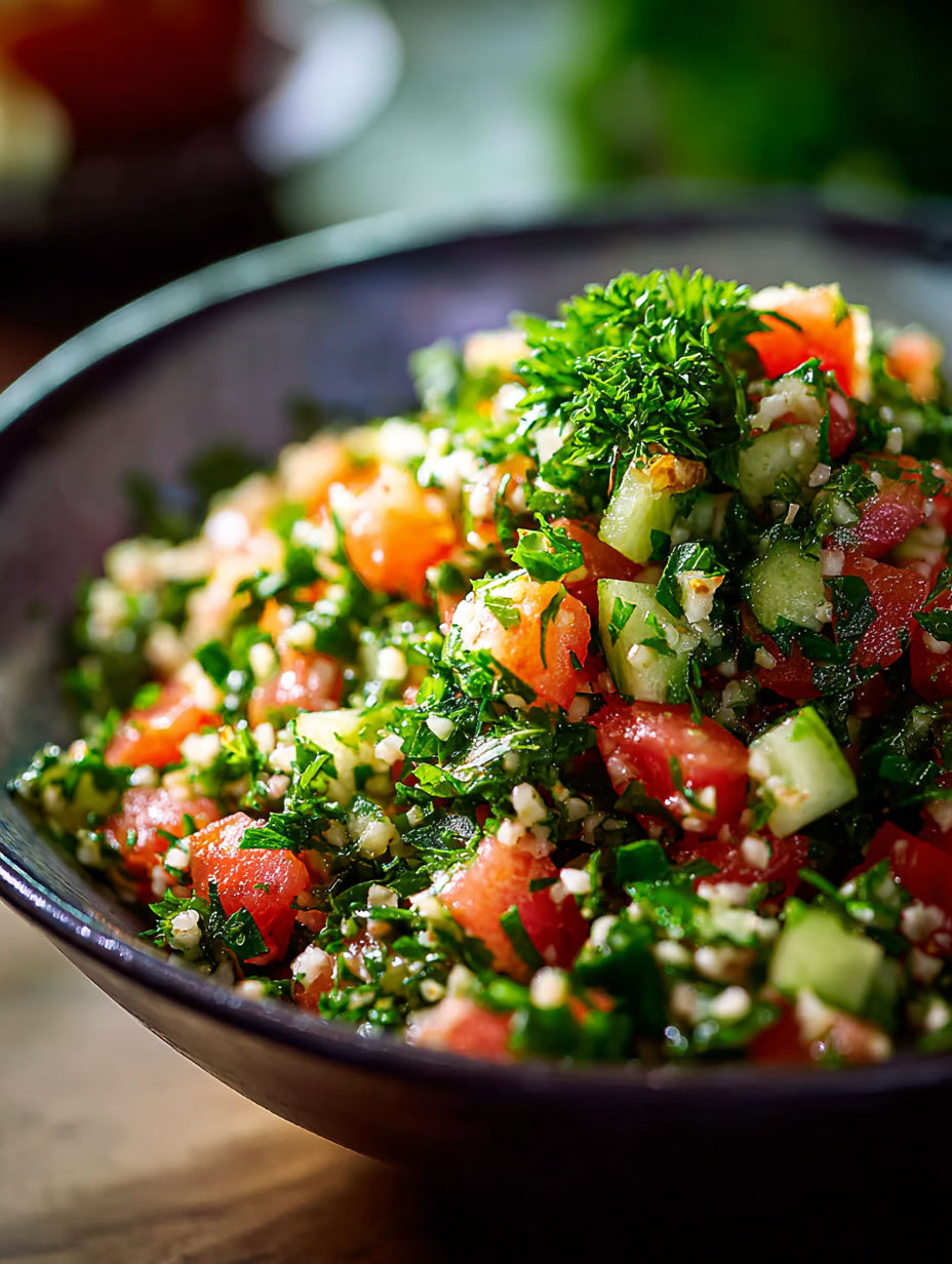 A bowl of Tabbouleh Salad.